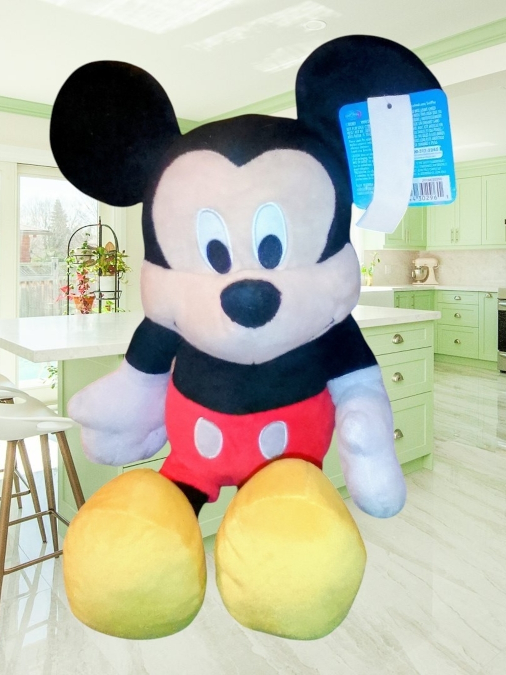 Mickey Mouse Plush Toy - Black, Red, Yellow